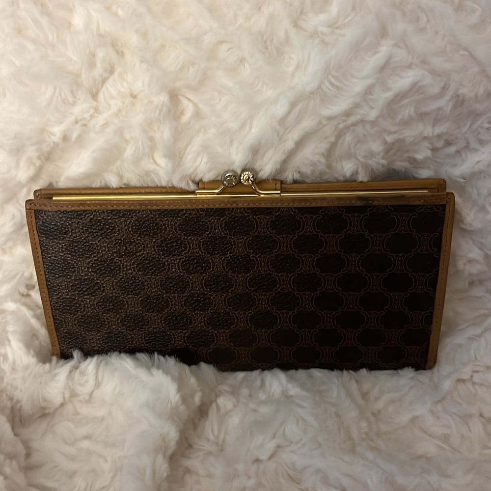 Celine Leather Macadame Kisslock Wallet - Picture 2 of 6
